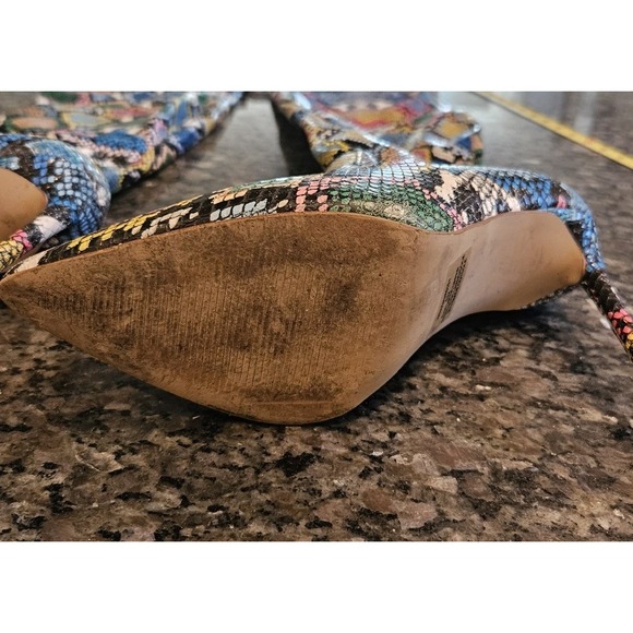 Steve Madden Over the knee boots Multicolor faux snakeprint pointy toe Size 6 - Picture 3 of 7